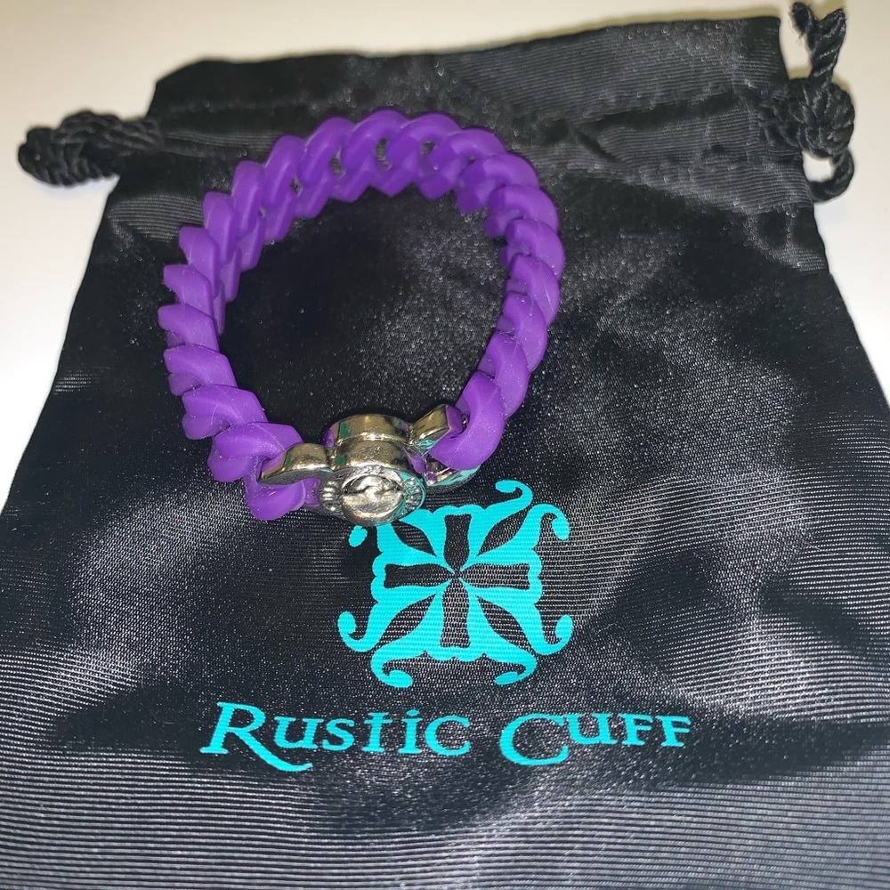 Purple rustic Cuff Bracelet